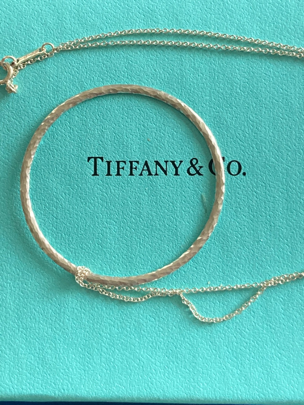 Tiffany Paloma Picasso Hammered Circle Sterling Silver Necklace